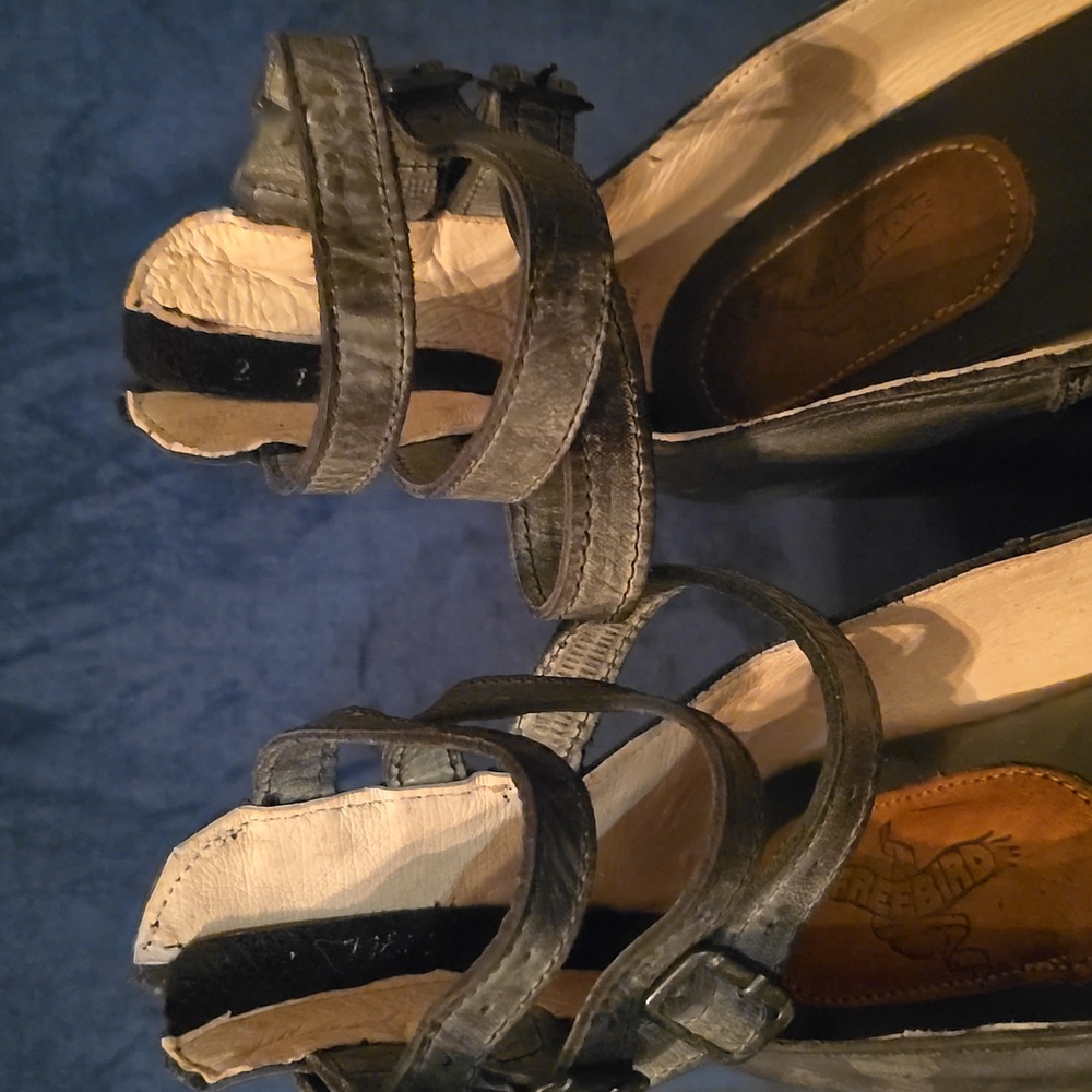 FREEBIRD Randi Weathered Dark Gray Black Heeled Leather Shoes - Size 10 New FIRM - Picture 14 of 16